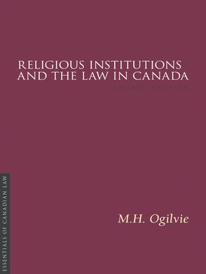 cover image of Religious Institutions and the Law in Canada 4/e